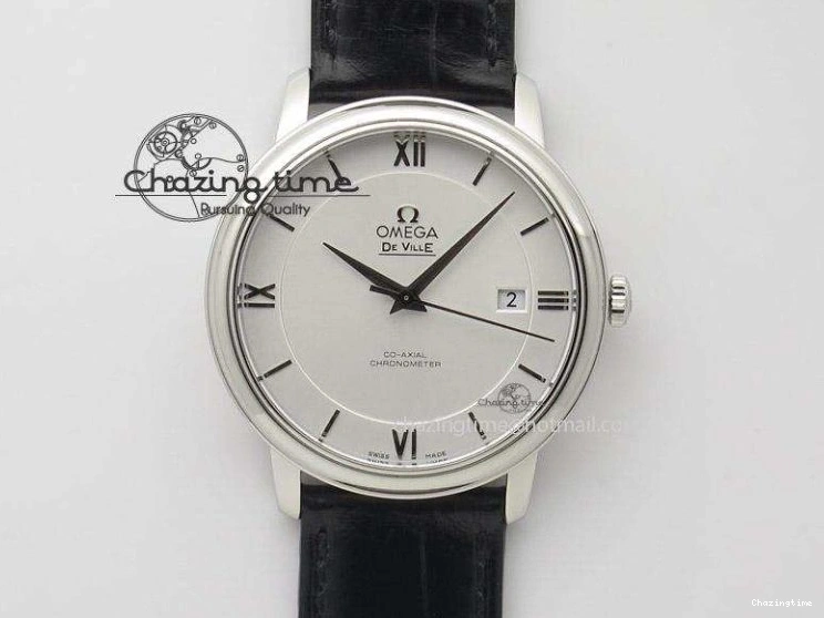 0812 De Ville Chronograph SS OMF 1:1 Best Edition Black Dial On Black Leather Strap A Fashionable 8109